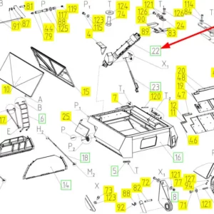 Oryginalny podajnik ziarna o numerze katalogowym 100732322, stosowany w kombajnach zbożowych marki Rostselmash schemat.