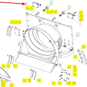 Oryginalna rolka klepiska o numerze katalogowym 100732439, stosowana w kombajnach zbożowych marki Rostselmash schemat.