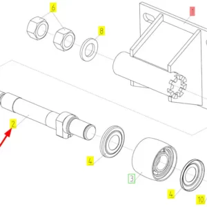 Oryginalny wałek o numerze katalogowym 100732440, stosowany w kombajnach zbożowych marki Rostselmash schemat.