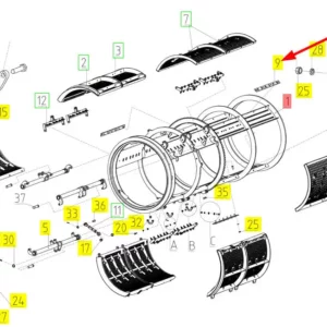 Oryginalny odważnik o numerze katalogowym 100732903, stosowany w kombajnach zbożowych marki Rostselmash schemat.