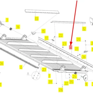 Oryginalna listwa mocująca o numerze katalogowym 100735670, stosowana w kombajnach zbożowych marki Rostselmash schemat.