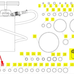 Oryginalny pierścień oring o numerze katalogowym 100737008, stosowany w kombajnach zbożowych marki Rostselmash. schemat