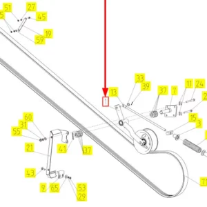 Oryginalna rolka napinacza o numerze katalogowym 100737166, stosowana w kombajnach zbożowych marki Rostselmash schemat.