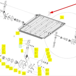 Oryginalne sito o numerze katalogowym 100737248, stosowane w kombajnach zbożowych marki Rostselmash schemat.