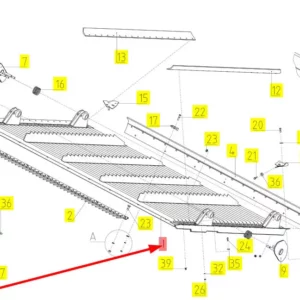 Oryginalne sito o numerze katalogowym 100737249, stosowane w kombajnach zbożowych marki Rostselmash schemat.
