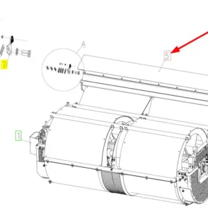 Oryginalny uszczelniacz wialni o numerze katalogowym 100739904, stosowany w kombajnach zbożowych marki Rostselmash schemat.
