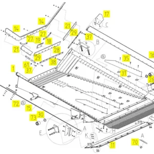 Oryginalny grzebień podsiewacza o numerze katalogowym 100745116, stosowany w kombajnach zbożowych marki Rostslemash schemat.