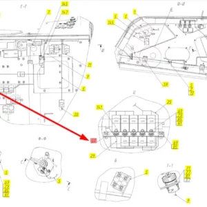 Oryginalne mocowanie o numerze katalogowym 100747642, stosowane w kombajnach zbożowych marki Rostselmash schemat