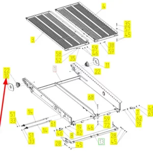 Oryginalna płyta mocująca sit o numerze katalogowym 100748127, stosowana w kombajnach zbożowych marki Rostselmash schemat.