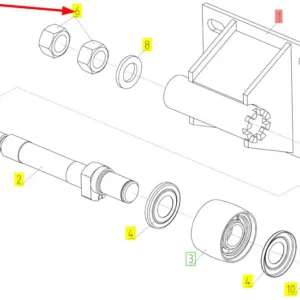 Oryginalna nakrętka M20 o numerze katalogowym 100748230, stosowana w kombajnach zbożowych marki Rostselmash schemat.