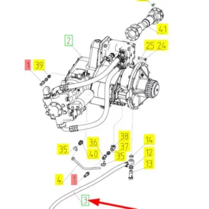 Oryginalny przewód hydrauliczny o numerze katalogowym 100760160, stosowany w kombajnach zbożowych marki Rostselmash schemat.