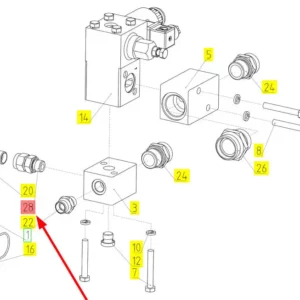 Oryginalne złącze hydrauliczne o numerze katalogowym 100773182