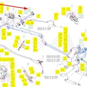 Oryginalny regulator drgań o numerze katalogowym 100775481, stosowany w kombajnach zbożowych marki Rostselmash schemat.