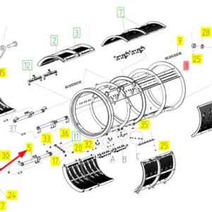 Oryginalny wał skrętny o numerze katalogowym 100777652, stosowany w kombajnach zbożowych marki Rostselmash schemat.