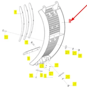 Oryginalne wymienne klepisko o numerze katalogowym 100777660, stosowane w kombajnach zbożowych marki Rostselmash schemat.