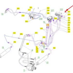 Oryginalny przewód hydrauliczny o numerze katalogowym 100781040, stosowany w kombajnach zbożowych marki Rostselmash schemat.