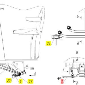 Oryginalny przewód hydrauliczny o numerze katalogowym 100787549, stosowany w kombajnach zbożowych marki Rostselmash schemat.