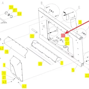 Oryginalny sworzeń o wymiarach 12 x 70 mm i numerze katalogowym 100788293, stosowany w kombajnach zbożowych marki Rostselmash. schemat