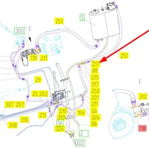 Oryginalne złącze hydrauliczne o numerze katalogowym 100789633, stosowane w kombajnach zbożowych marki Rostselmash schemat.
