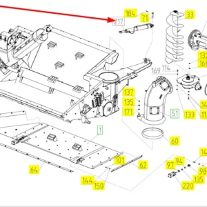 Oryginalny siłownik hydrauliczny o numerze katalogowym 100795916, stosowany w kombajnach zbożowych marki Rostselmash schemat.