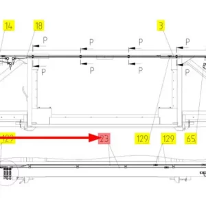 Oryginalny przewód hydrauliczny o numerze katalogowym 100798652, stosowany w hederach zbożowych marki Rostselmash schemat