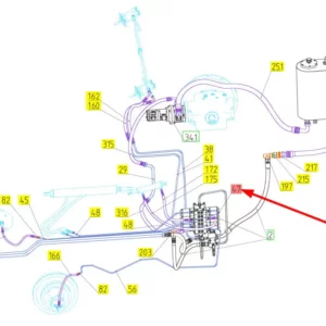 Oryginalny przewód hydrauliczny o numerze katalogowym 100800266, stosowany w kombajnach zbożowych marki Rostselmash schemat.
