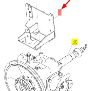 Oryginalny wspornik reduktora o numerze katalogowym 100802767, stosowany w kombajnach zbożowych marki Rostselmash- schemat.