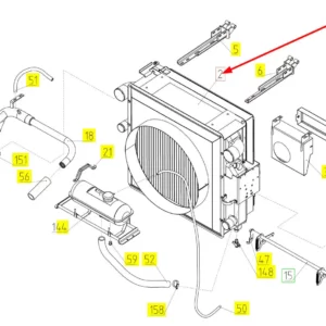 Oryginalny blok chłodnicy o numerze katalogowym 100802768, stosowany w kombajnach zbożowych marki Rostselmash schemat.
