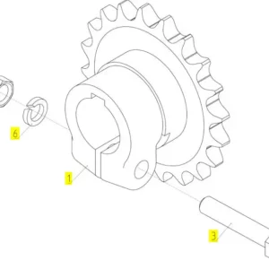 Oryginalne koło zębate o numerze katalogowym 100805878, stosowane w kombajnach zbożowych marki Rostselmash. schemat