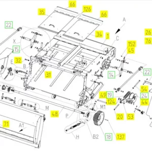 Oryginalna osłona przenośnika pochyłego o numerze katalogowym 100806107, stosowana w kombajnach zbożowych marki Rostselmash. schemat