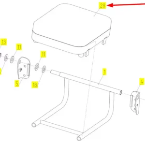 Oryginalne siedzisko fotela pasażera o numerze katalogowym 100806319, stosowane w kombajnach zbożowych marki Rostselmash schemat.