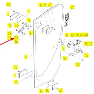Oryginalna uszczelka o numerze katalogowym 100807506, stosowana w kombajnach zbożowych marki Rostselmash schemat.