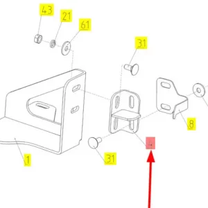 Oryginalny wspornik mocujący o numerze katalogowym 100808771, stosowany w kombajnach zbożowych marki Rostselmash- schemat.