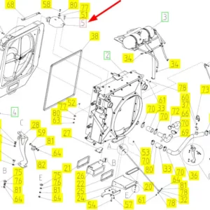 Oryginalna konsola mocująca o numerze katalogowym 100809271, stosowana w kombajanch zbożowych marki Rostselmash- schemat.