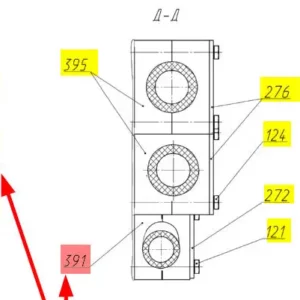Oryginalny zacisk o numerze katalogowym 100809810, stosowany kombajnach zbożowych marki Rostselmash- schemat.