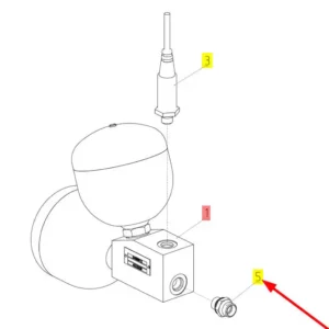 Oryginalna złączka hydrauliczna o numerze katalogowym 100812989, stosowana w kombajnach zbożowych marki Rostselmash schemat.