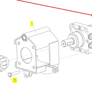 Oryginalny silnik hydrauliczny o numerze katalogowym 100813495, stosowany w kombajnach zbożowych marki Rostselmash schemat.