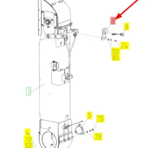 Oryginalny element mocujący o numerze katalogowym 100821812, stosowany w kombajnach zbożowych marki Rostselmash schemat.
