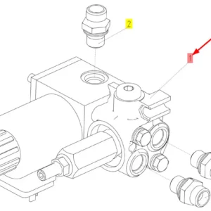 Oryginalny blok hydrauliczny o numerze katalogowym 100833457, stosowany w kombajnach zbożowych marki Rostselmash schemat.