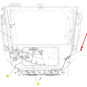 Oryginalny przewód elektryczny o numerze katalogowym 100838490, stosowany w kombajnach zbożowych marki Rostselmash schemat.