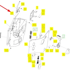 Oryginalna uszczelka o numerze katalogowym 100840108, stosowana w kombajnach zbożowych marki Rostselmash schemat.