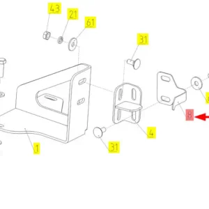 Oryginalna konsola mocująca (łapacz) o numerze katalogowym 100841255, stosowana w kombajanch zbożowych marki Rostselmash- schemat.