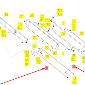 Oryginalny przewód hydrauliczny o numerze katalogowym 100842109, stosowany w kombajnach zbożowych marki Rostselmash schemat.
