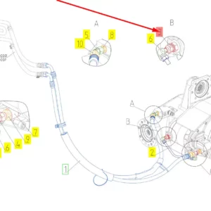 Oryginalny zawór o numerze katalogowym 100849249, stosowany w kombajnach zbożowych marki Rostselmash schemat.