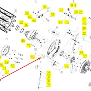 Oryginalna tarcza bebna młócącego o numerze katalogowym 100859069, stosowana w kombajnach zbożowych marki Rostselmash schemat.