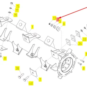 Oryginalna płytka równoważąca o numerze katalogowym 100859433, stosowana w kombajnach zbożowych marki Rostselmash schemat.