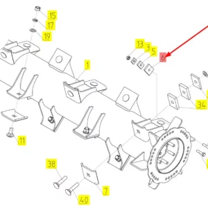 Oryginalna płytka równoważąca o numerze katalogowym 100859442, stosowana w kombajnach zbożowych marki Rostselmash schemat.