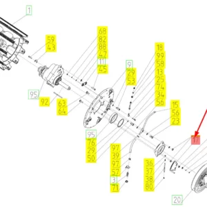 Oryginalna dźwignia wariatora o numerze katalogowym 100859649, stosowana w kombajnach zbożowych marki Rostselmash schemat.