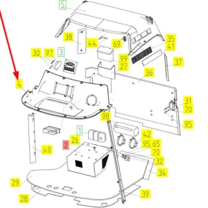 Oryginalna podsufitka o numerze katalogowym 100861801, stosowana w kombajnach zbożowych marki Rostselmash schemat.