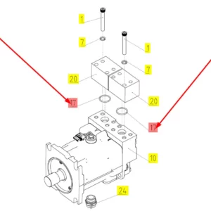Oryginalny pierścień oring 37.69 x 3.53 o numerze katalogowym 100861970, stosowany w kombajnach zbożowych marki Rostselmash schemat.